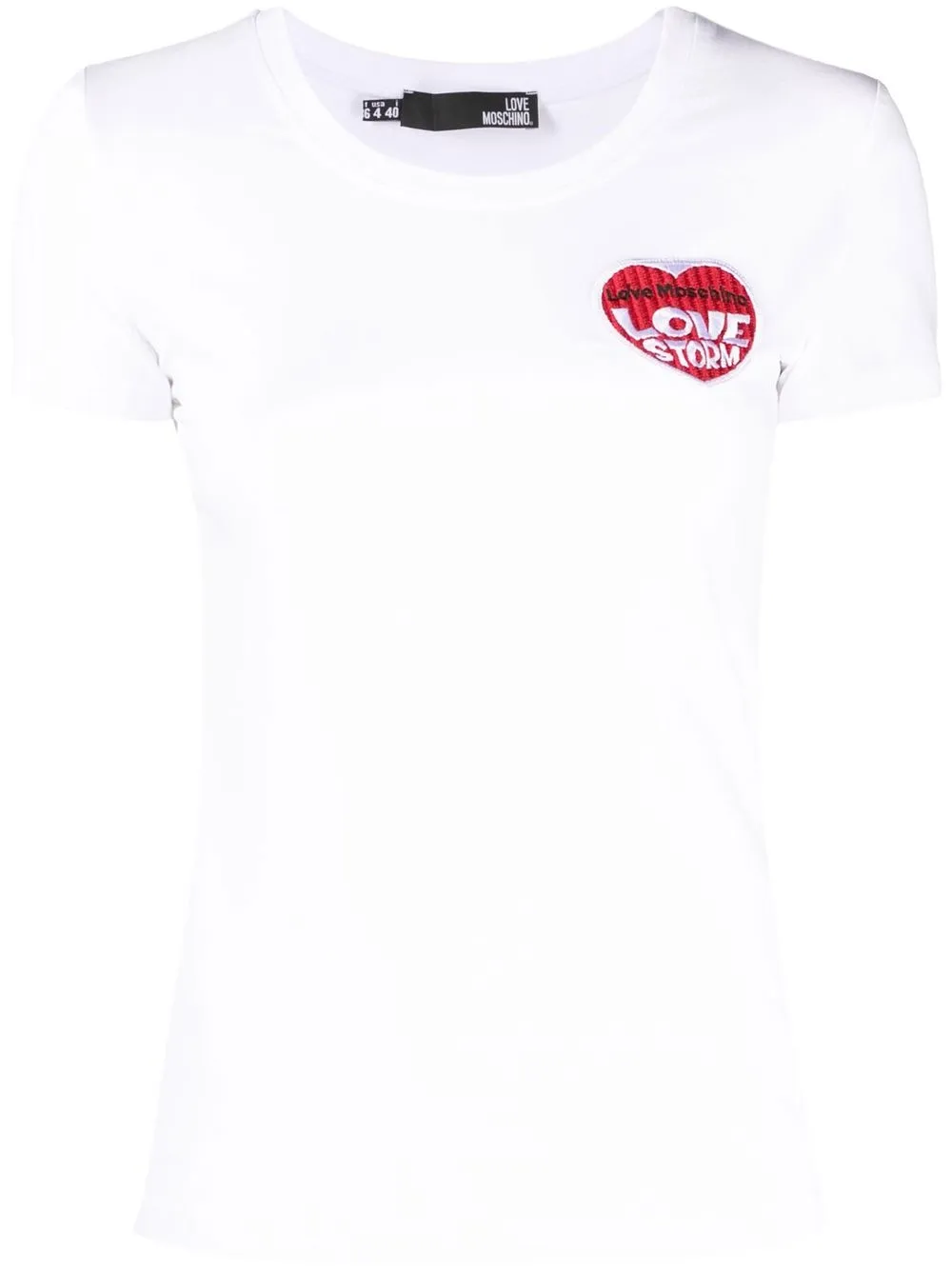 

Love Moschino playera con logo de parche - Blanco