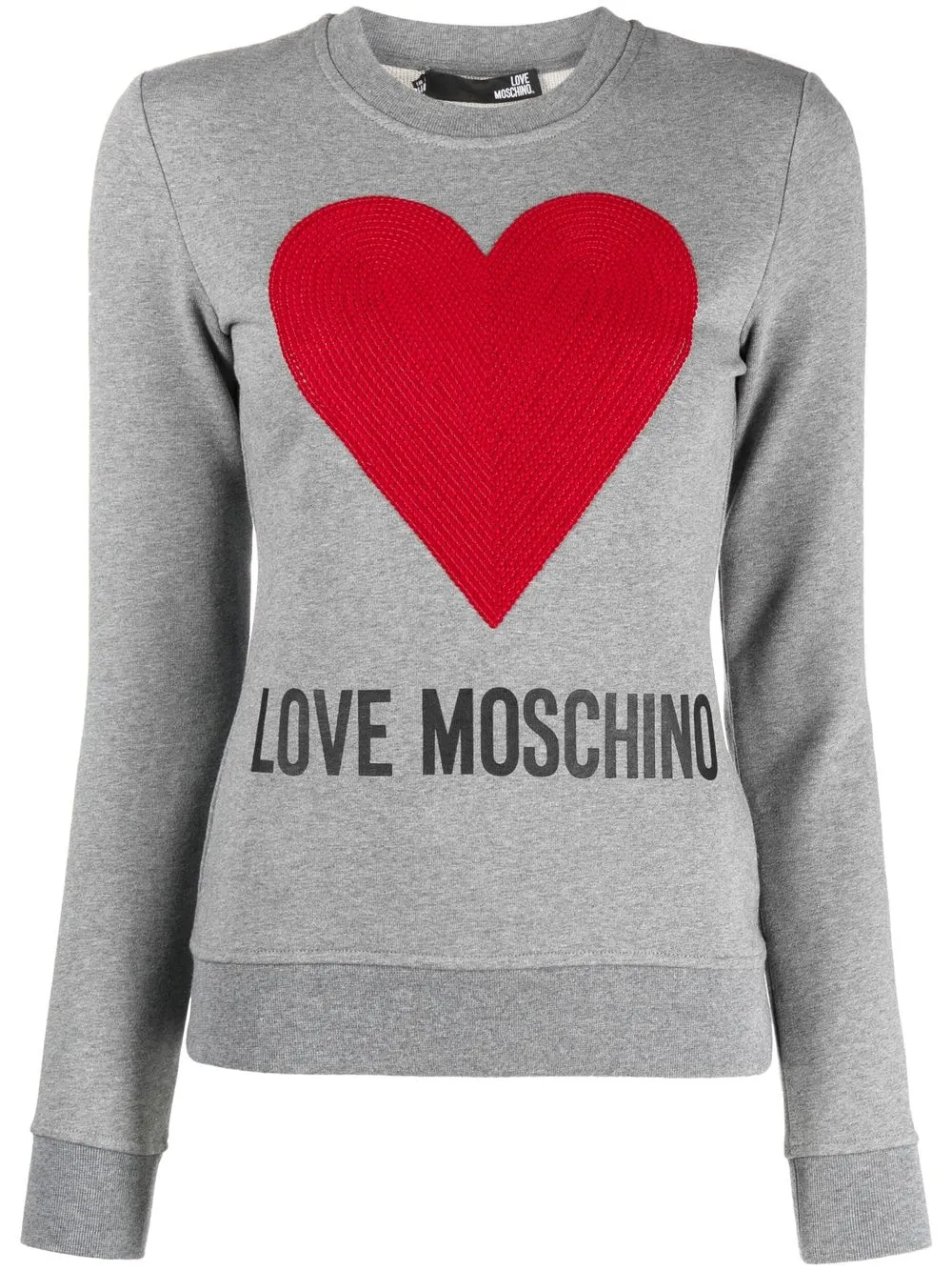 

Love Moschino sudadera con logo y corazón de lentejuelas - Gris