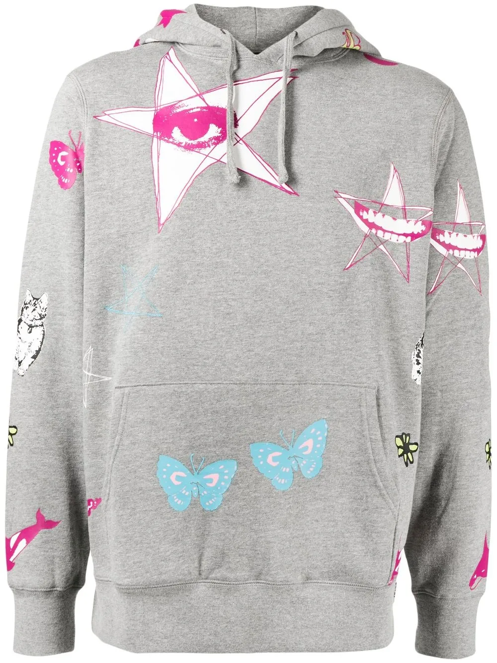 

Huf Kei graphic-print hoodie - Grey