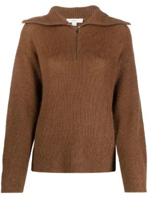 Vince ribbed half zip sweater hot sale