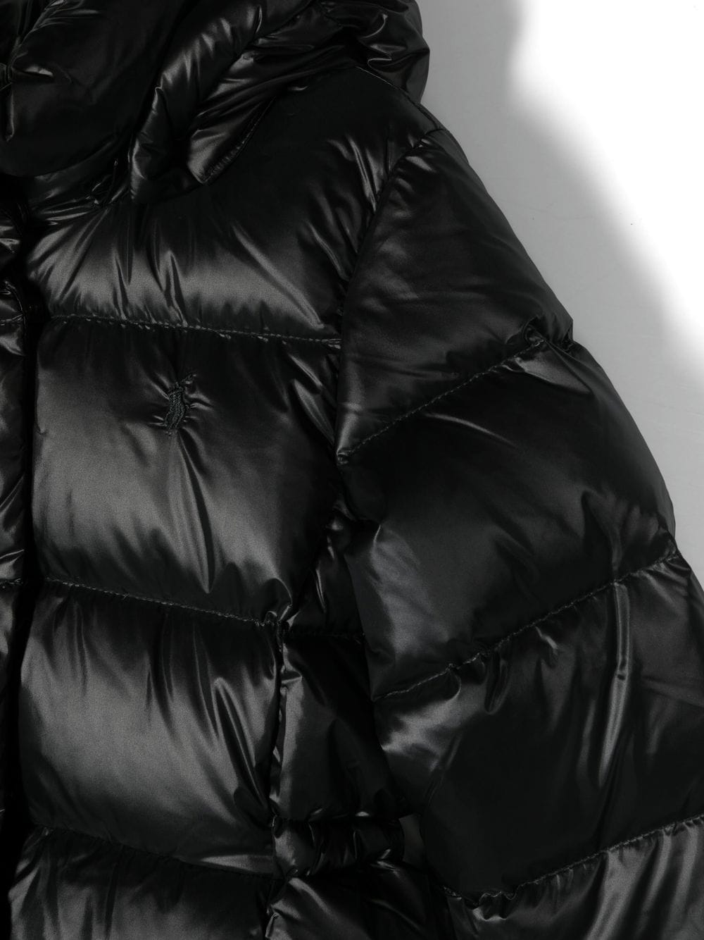 Shop Ralph Lauren Celia Hooded Down Coat In Black