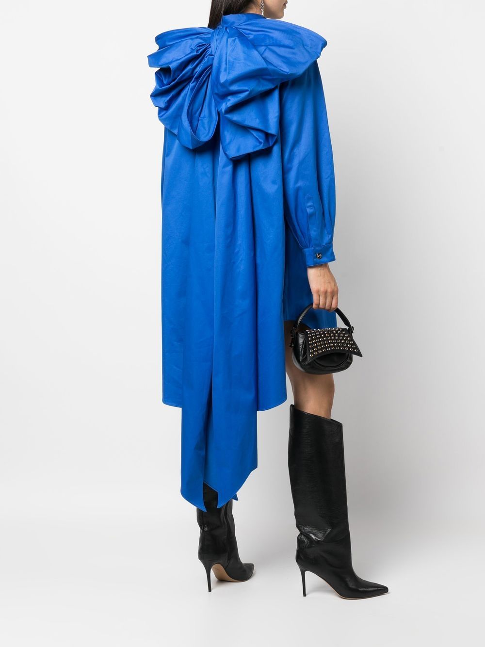 Shop Az Factory Belted Utility Trapeze Dress In 蓝色