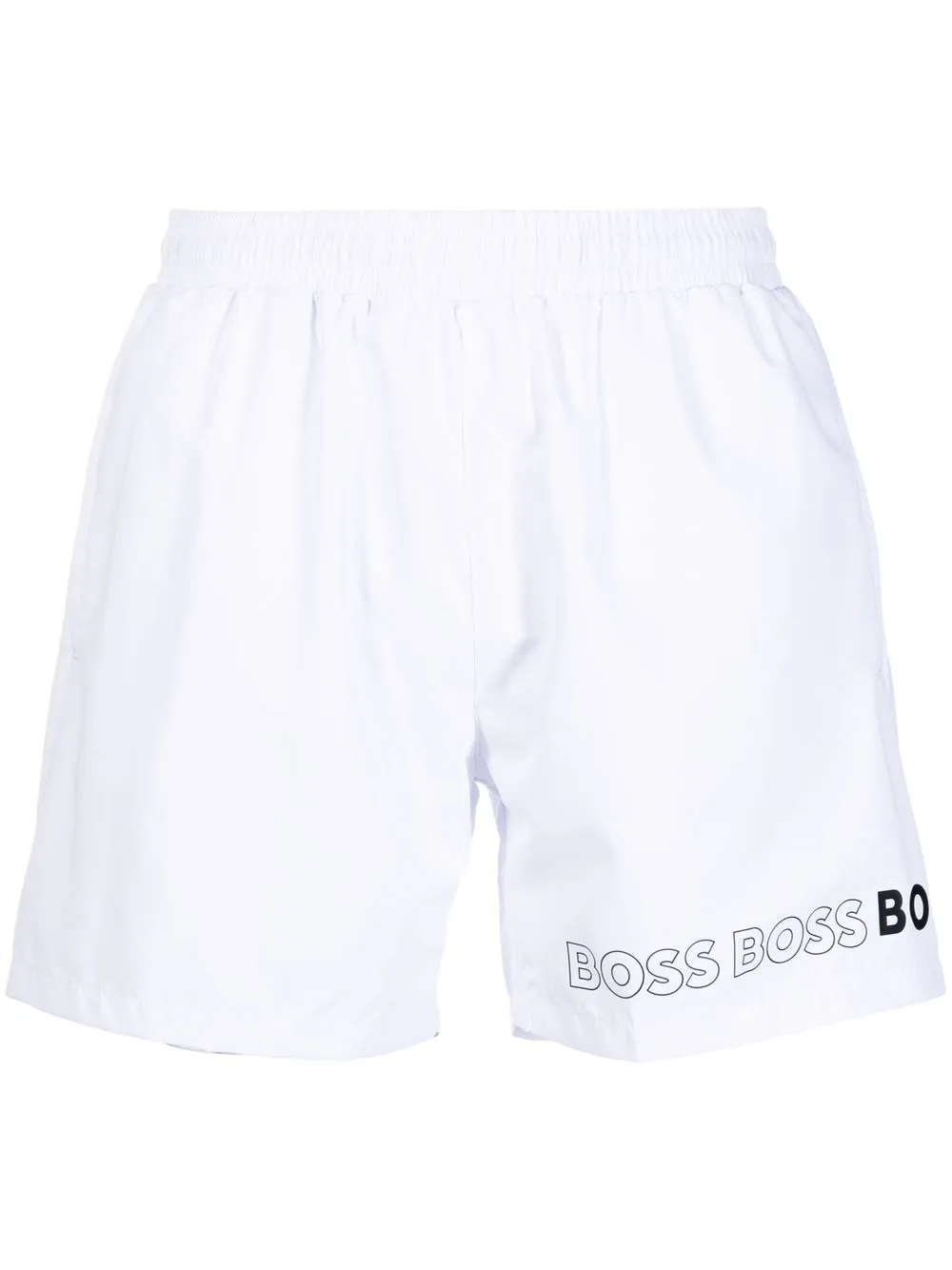 

BOSS shorts de playa con logo estampado - Blanco