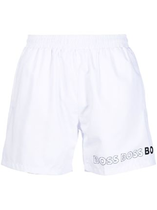 White hugo boss 2025 swim shorts