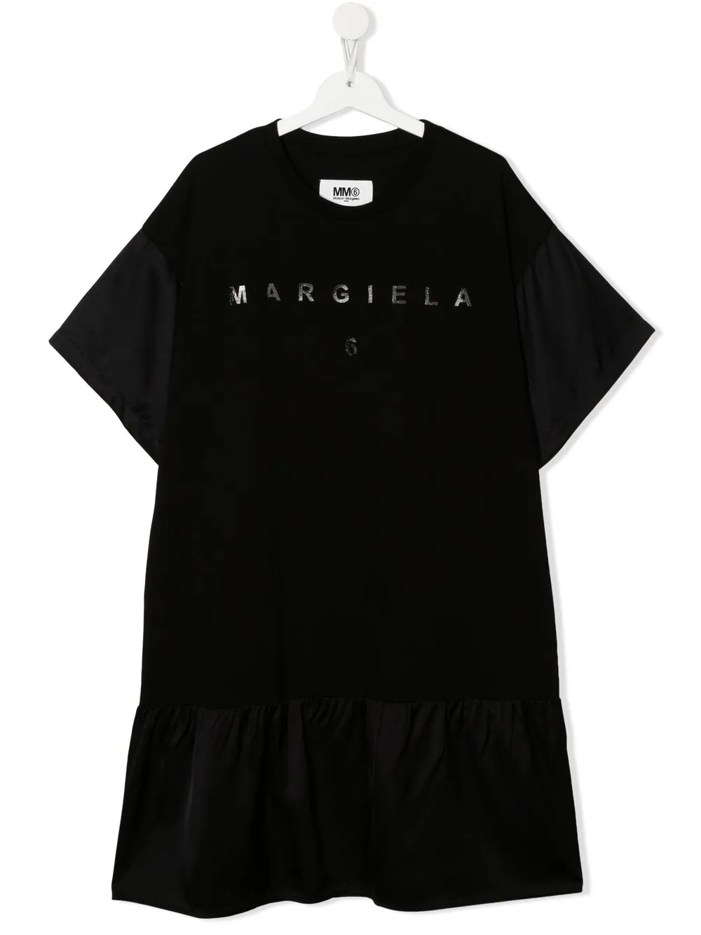 

MM6 Maison Margiela Kids vestido estilo playera con logo estampado - Negro