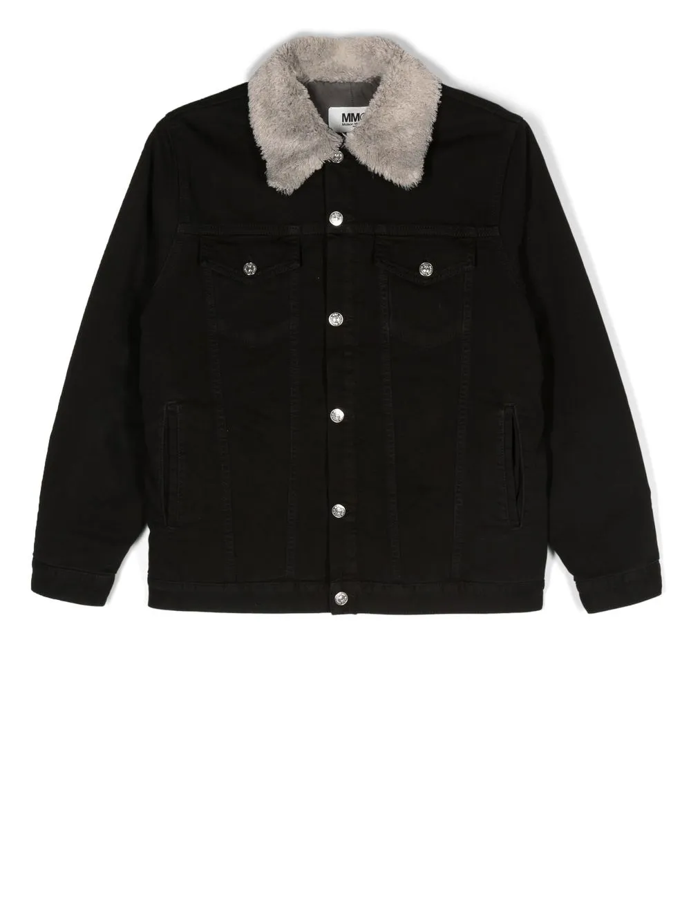 

MM6 Maison Margiela Kids TEEN faux-shearling trim jacket - Black