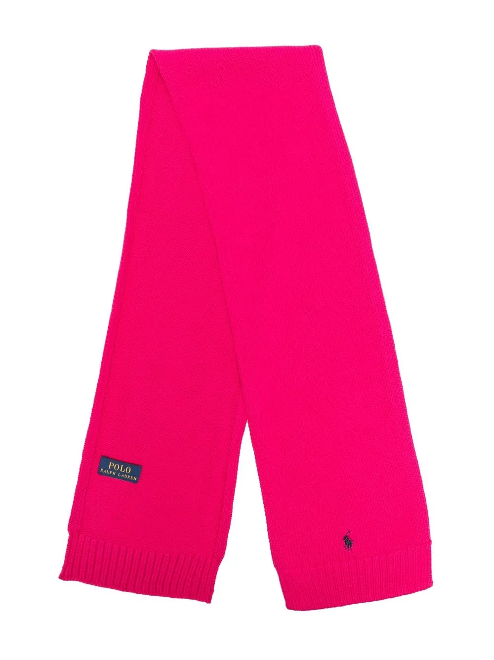 

Ralph Lauren Kids bufanda tejida con logo bordado - Rosado