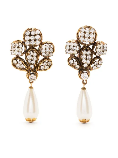 Boucles d'oreilles clips à ornements strassés - CHANEL Pre-Owned - Modalova