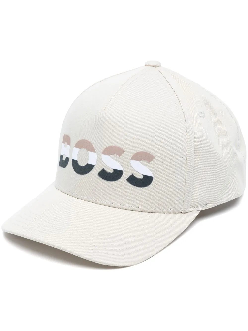 

BOSS logo-print cap - White