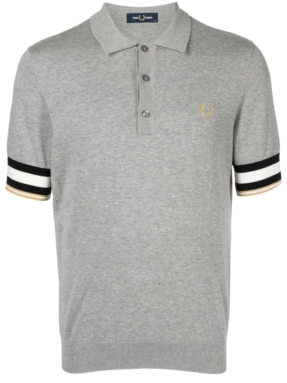 

Fred Perry embroidered-logo fine-knit polo shirt - Grey