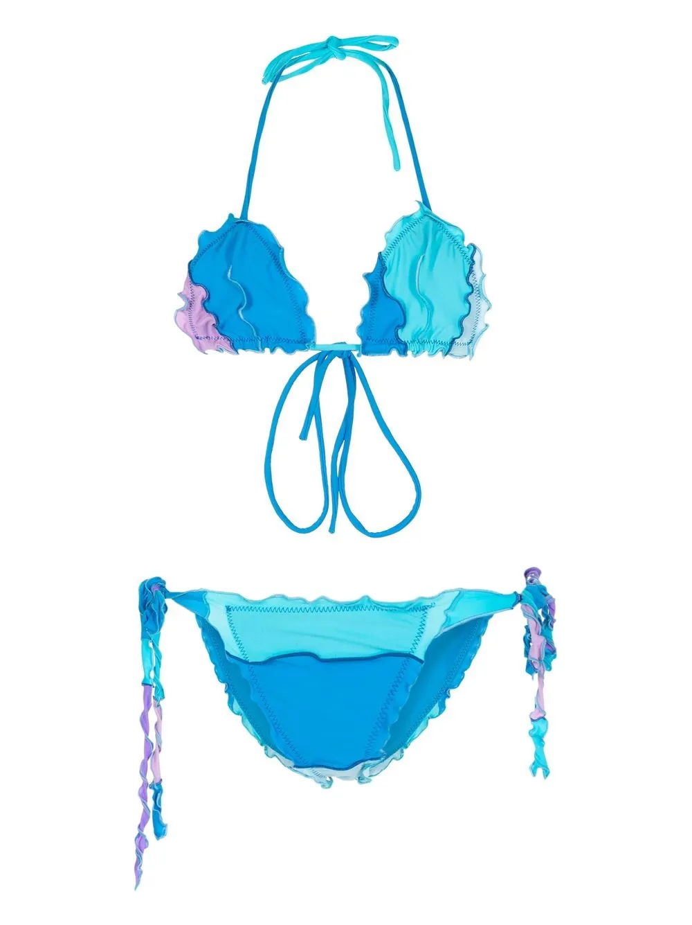 

sherris bikini con ribete de volantes - Azul