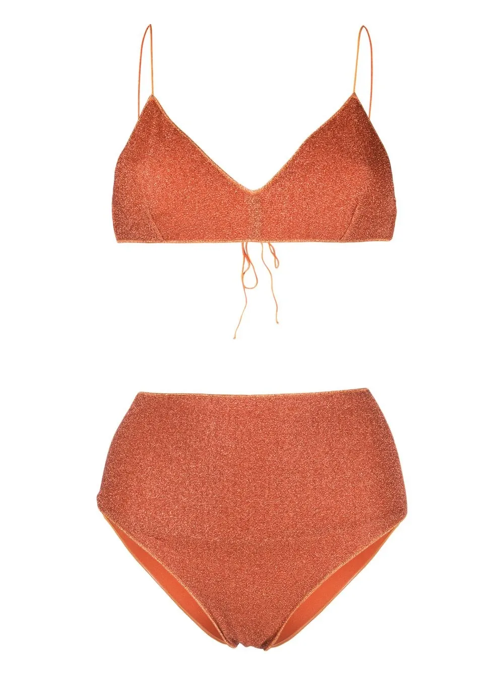 

Oséree Lumiére metallic high-waist bikini set - Orange