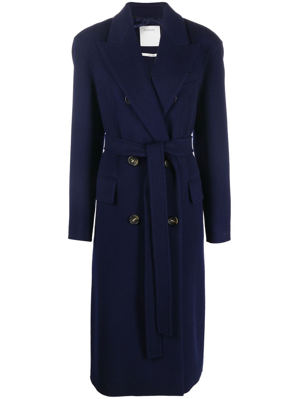 Sportmax Double-breasted Wool Coat In Blue | ModeSens