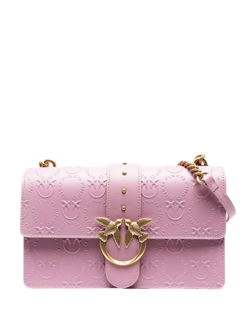 

PINKO embossed-logo leather crossbody bag