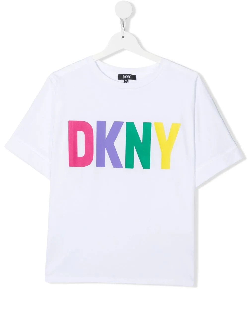 

Dkny Kids playera con logo estampado - Blanco