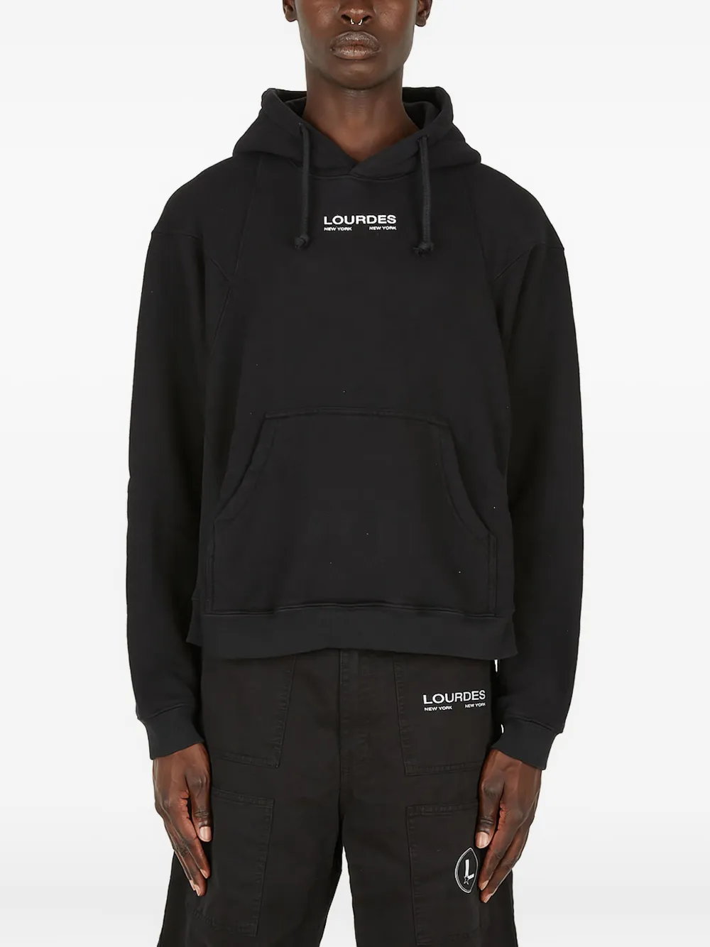 Lourdes  graphic-print hoodie | Black | Image 1