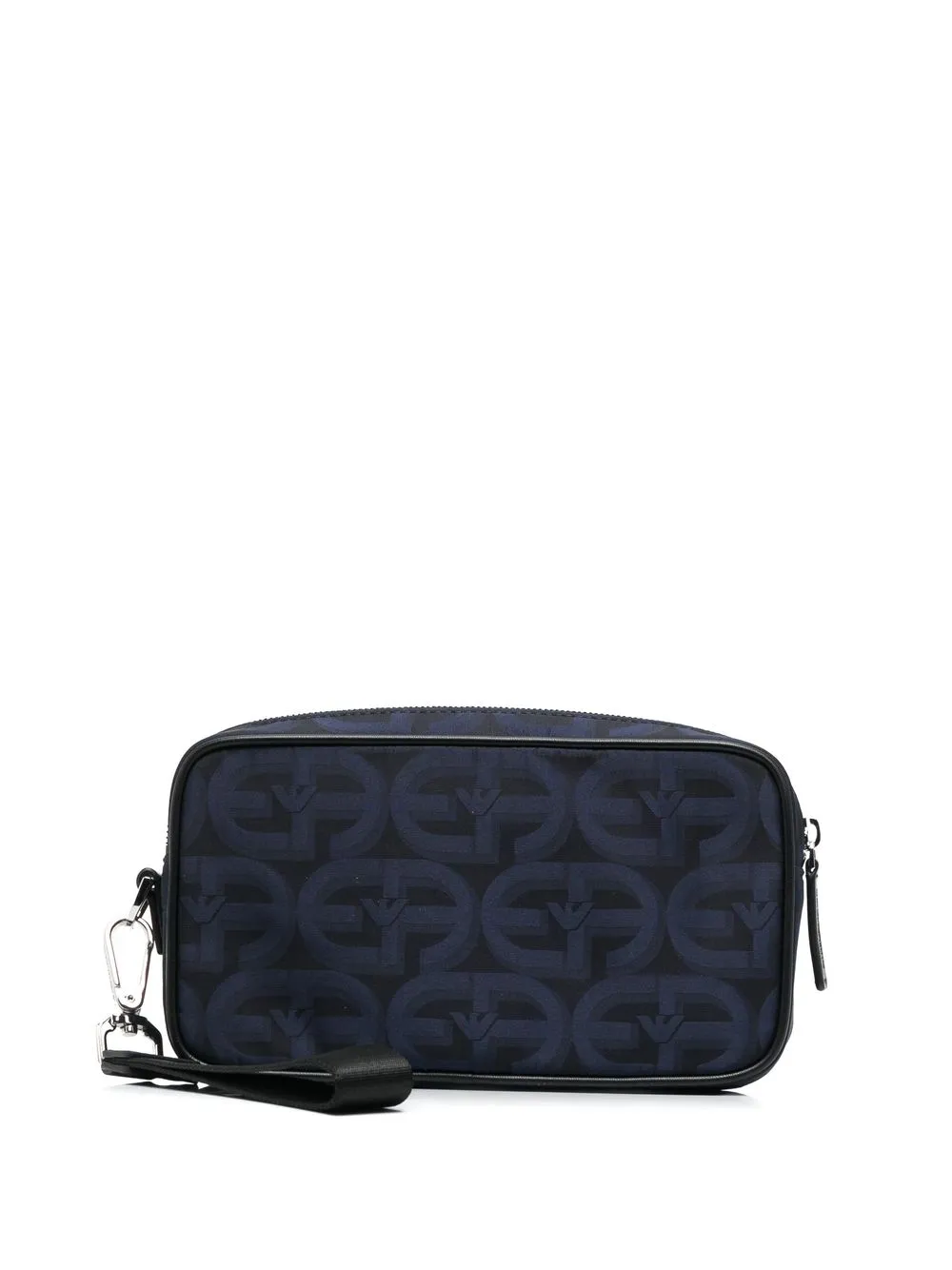 

Emporio Armani monogram-print clutch bag - Blue