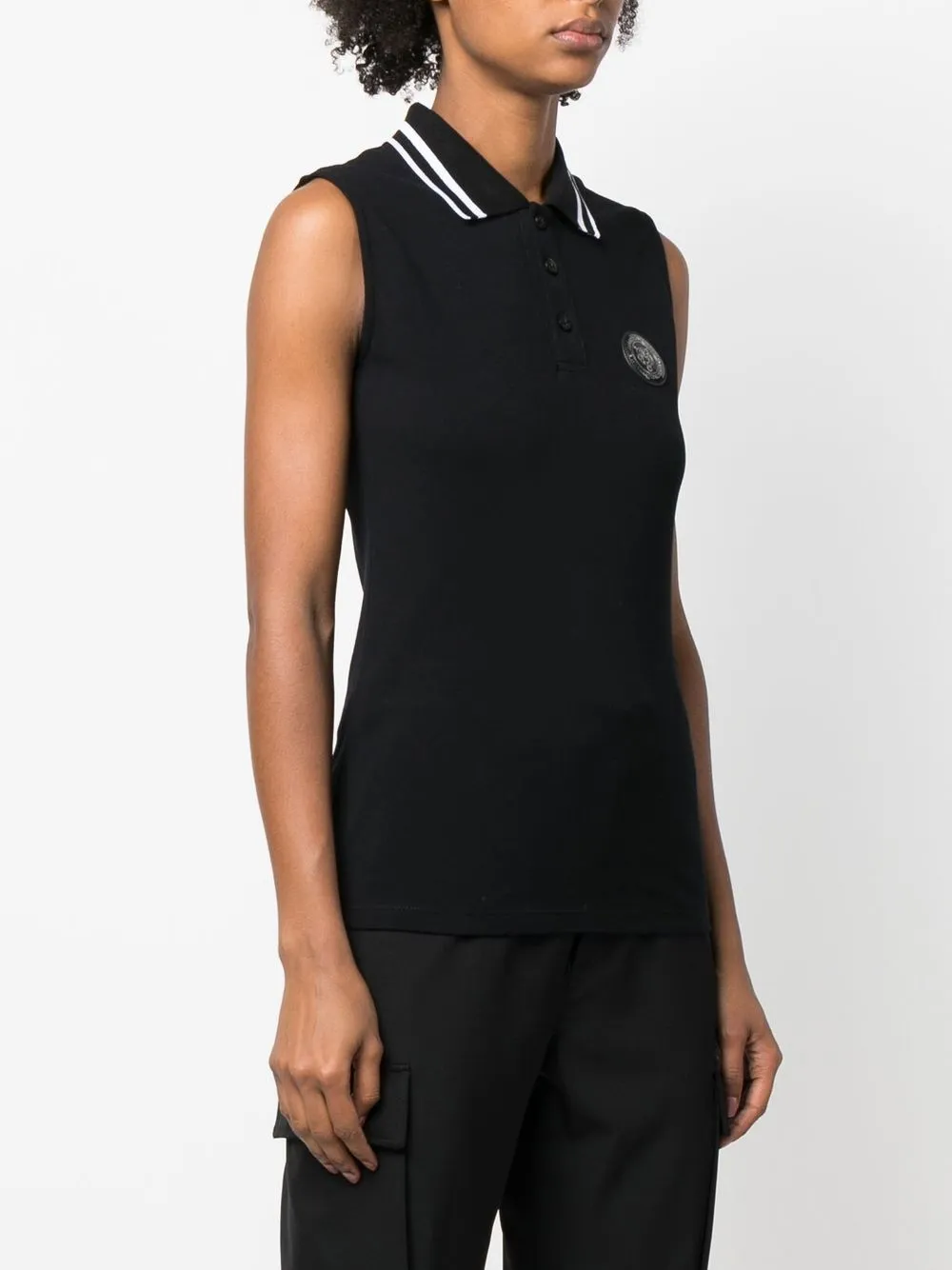 Plein Sport Logo-patch Polo Shirt In Black