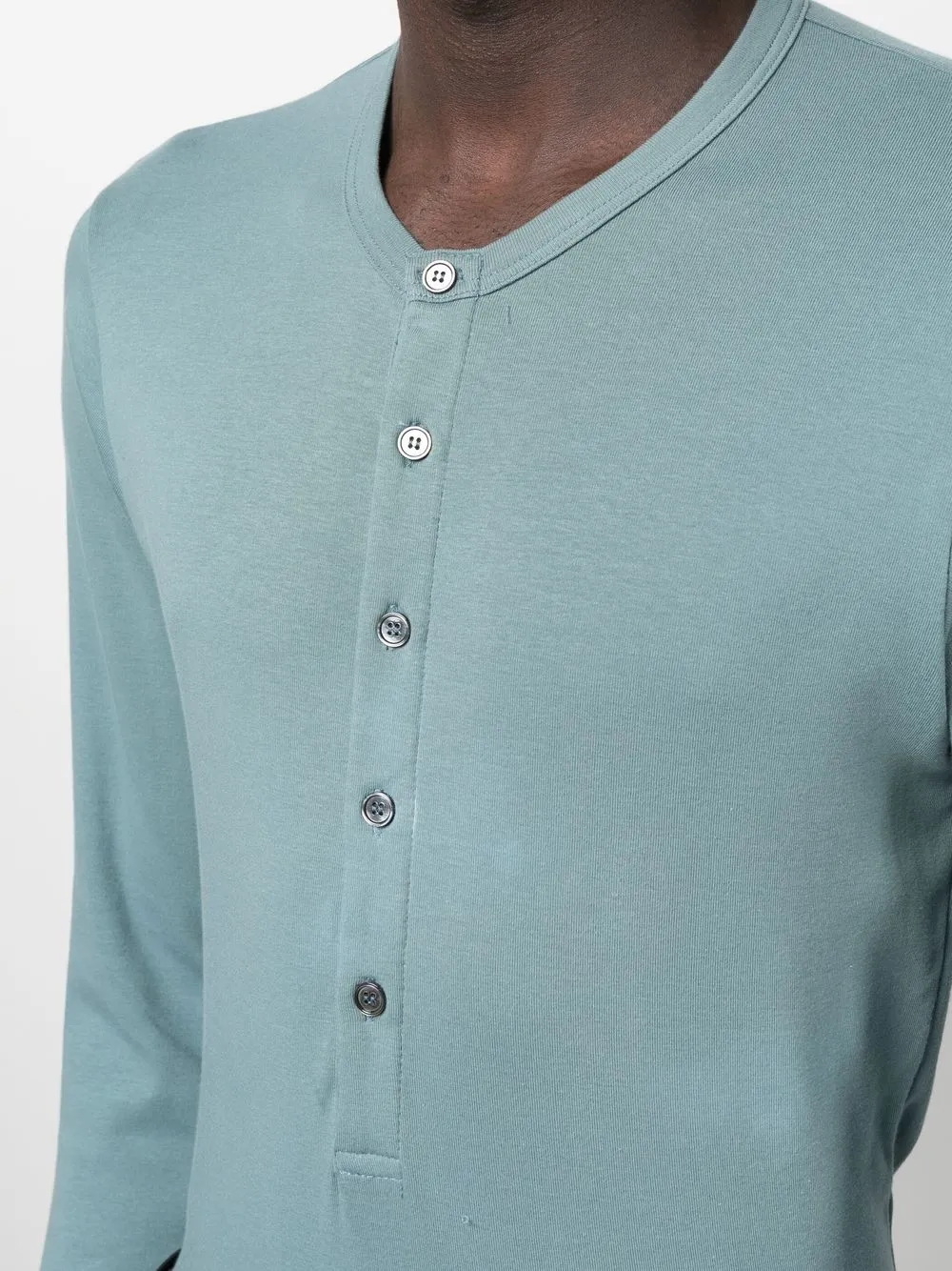 TOM FORD トム・フォード ボタン ロングTシャツ | ブルー