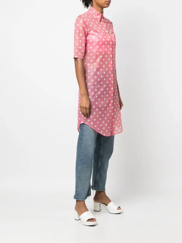 pink sheer shirt dress Marina Rinaldi | Woman - Silk organza shirt dress - Pink