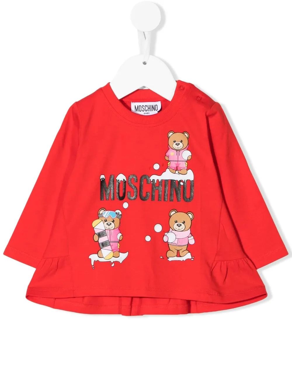 

Moschino Kids top con oso estampado - Rojo