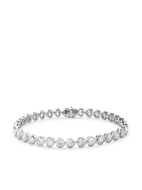 Pragnell 18kt white gold heart-shaped diamond line bracelet