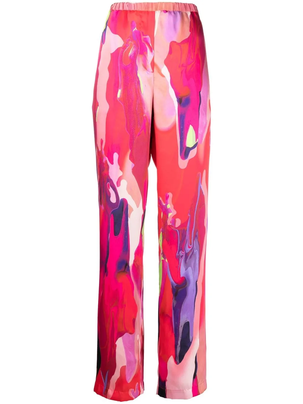 

MSGM abstract-print wide-leg trousers - Pink