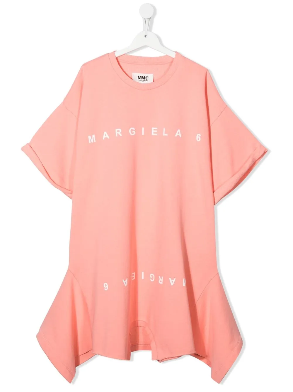 

MM6 Maison Margiela Kids vestido estilo playera doble - Rosado