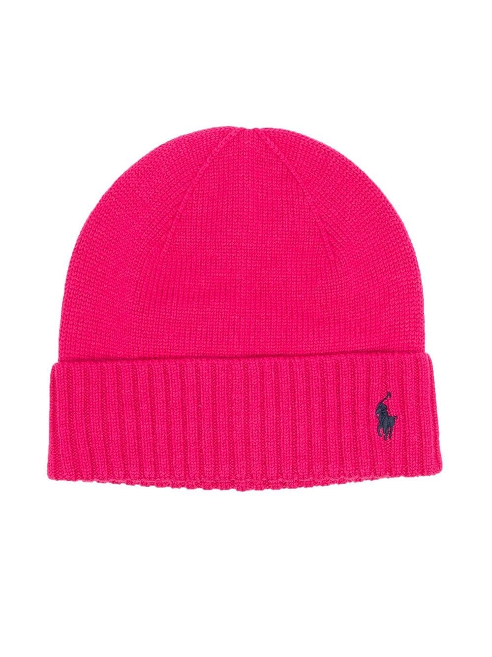 Ralph Lauren Ribbed Knitted Beanie In Pink