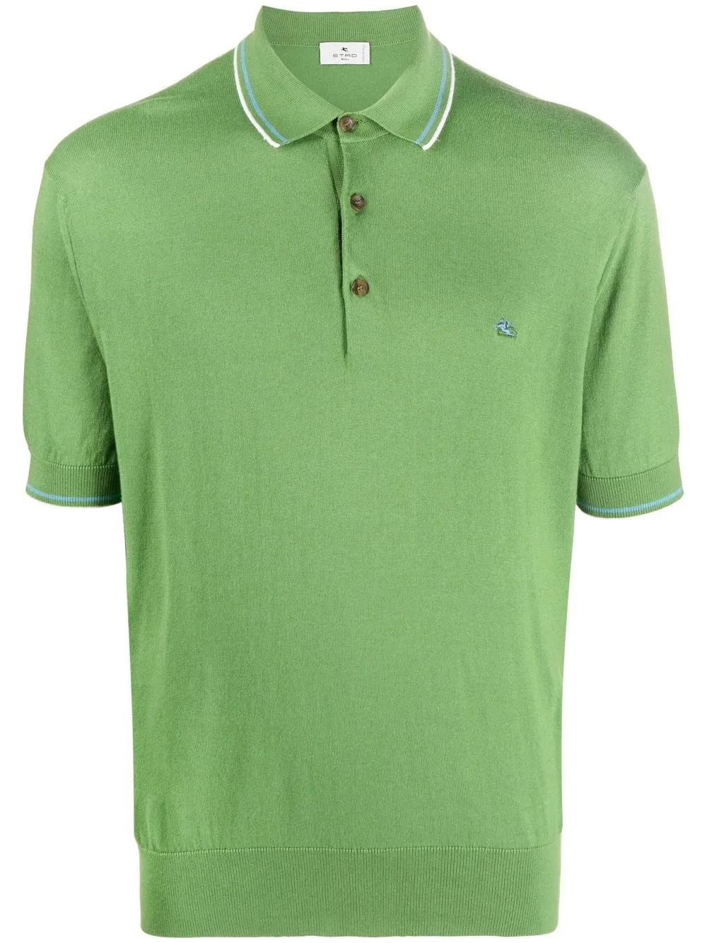 

ETRO playera tipo polo con logo bordado - Verde