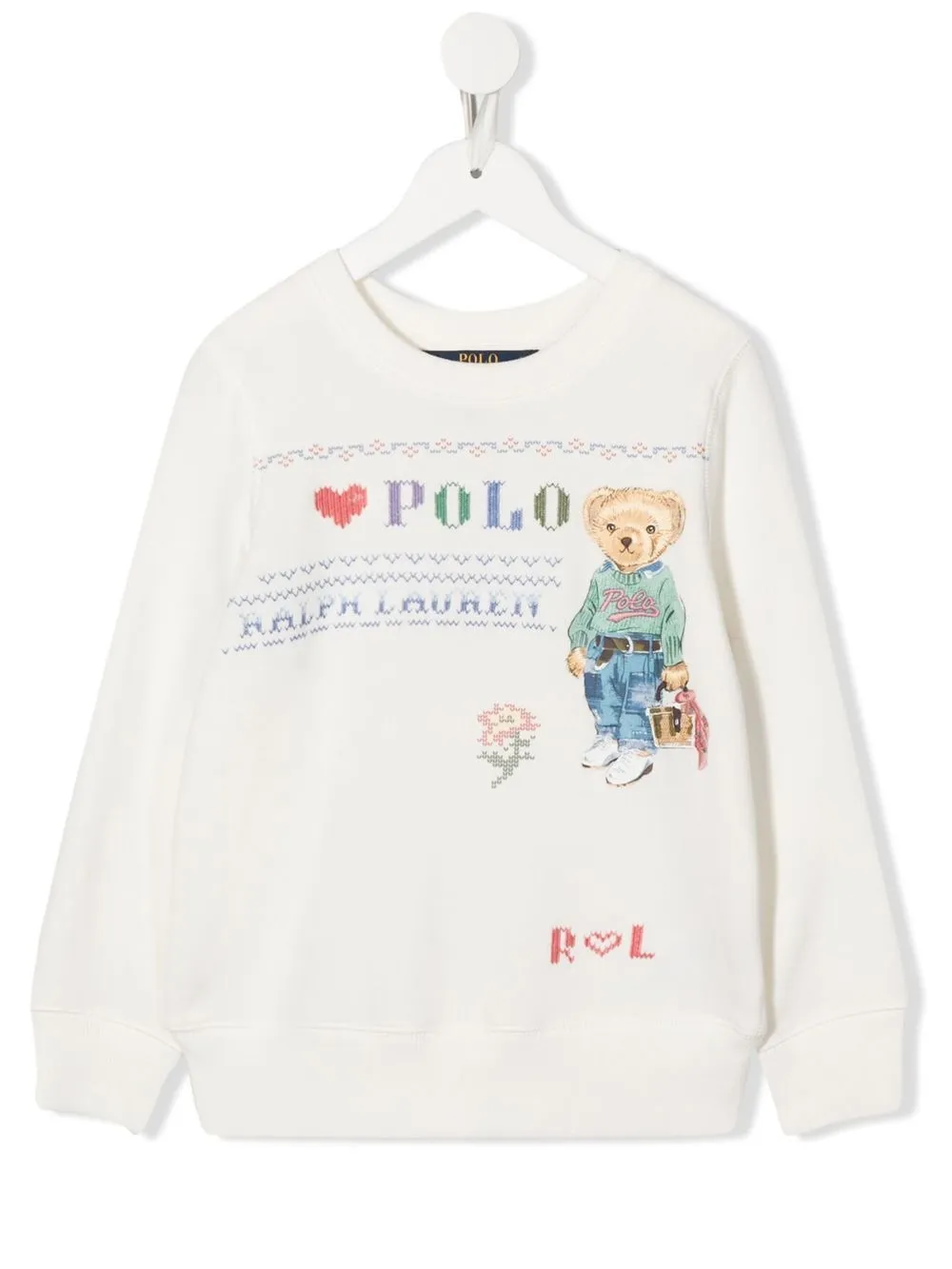 

Ralph Lauren Kids sudadera con motivo Polo Bear - Blanco