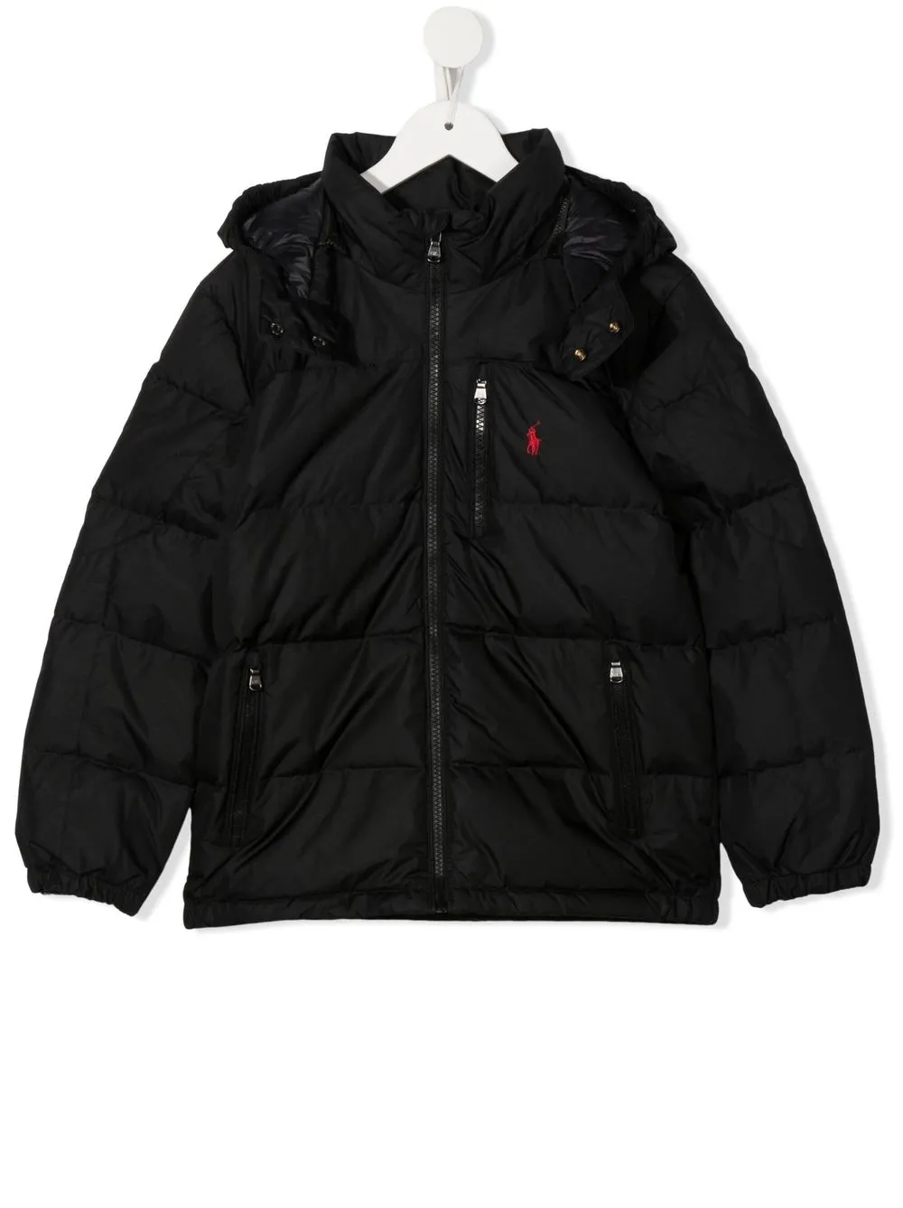 

Ralph Lauren Kids abrigo capitonado con logo bordado - Negro