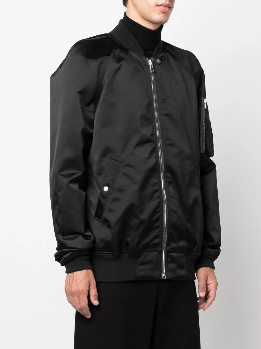  Rick Owens Bomberjacke Mit Reißverschluss   Schwarz 