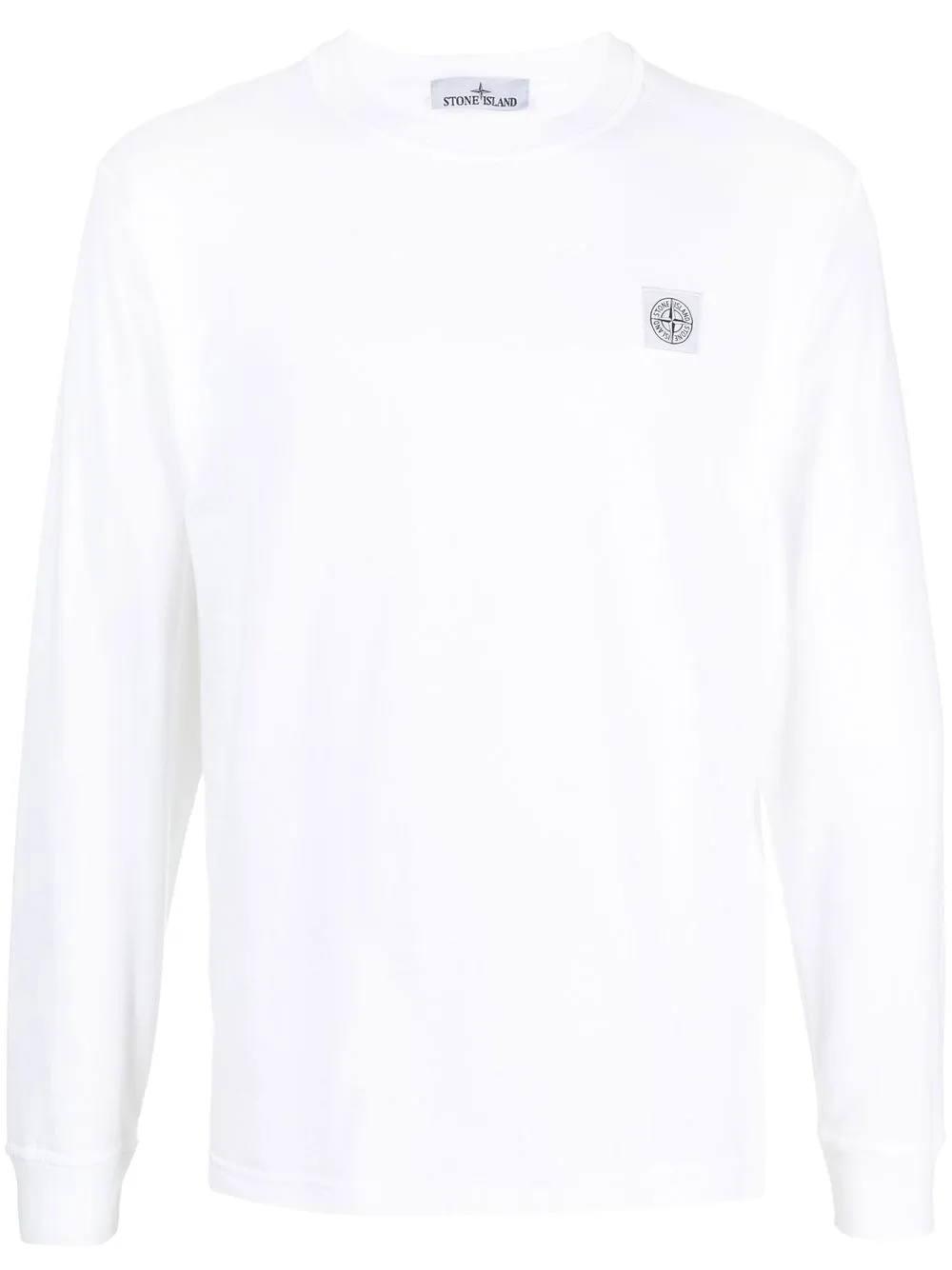 

Stone Island playera manga larga con parche del logo - Blanco