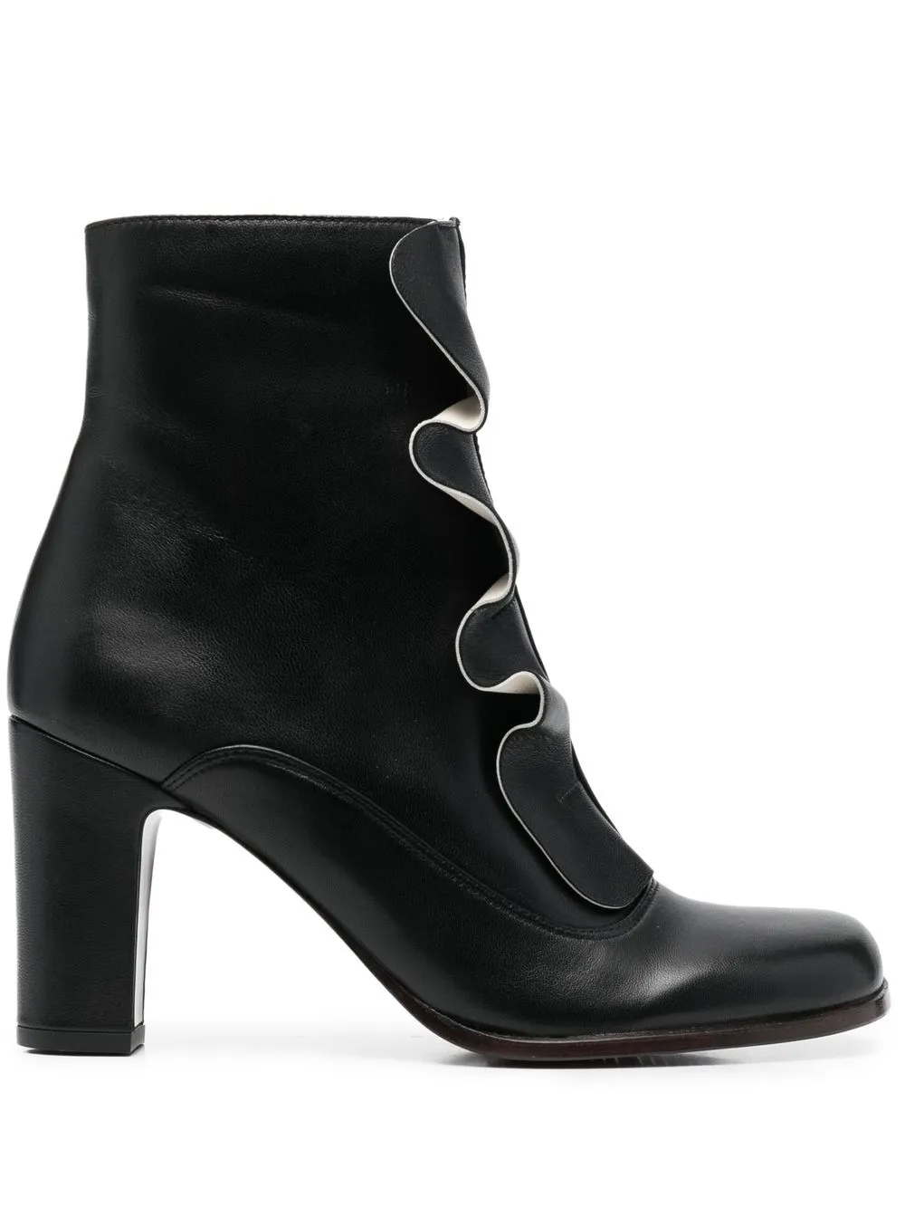 

Chie Mihara ruffle-detail 85mm boots - Black