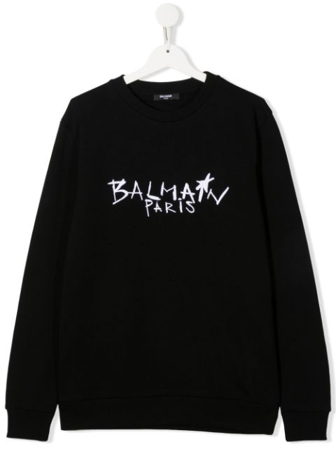 Balmain Kids TEEN logo-print sweatshirt 