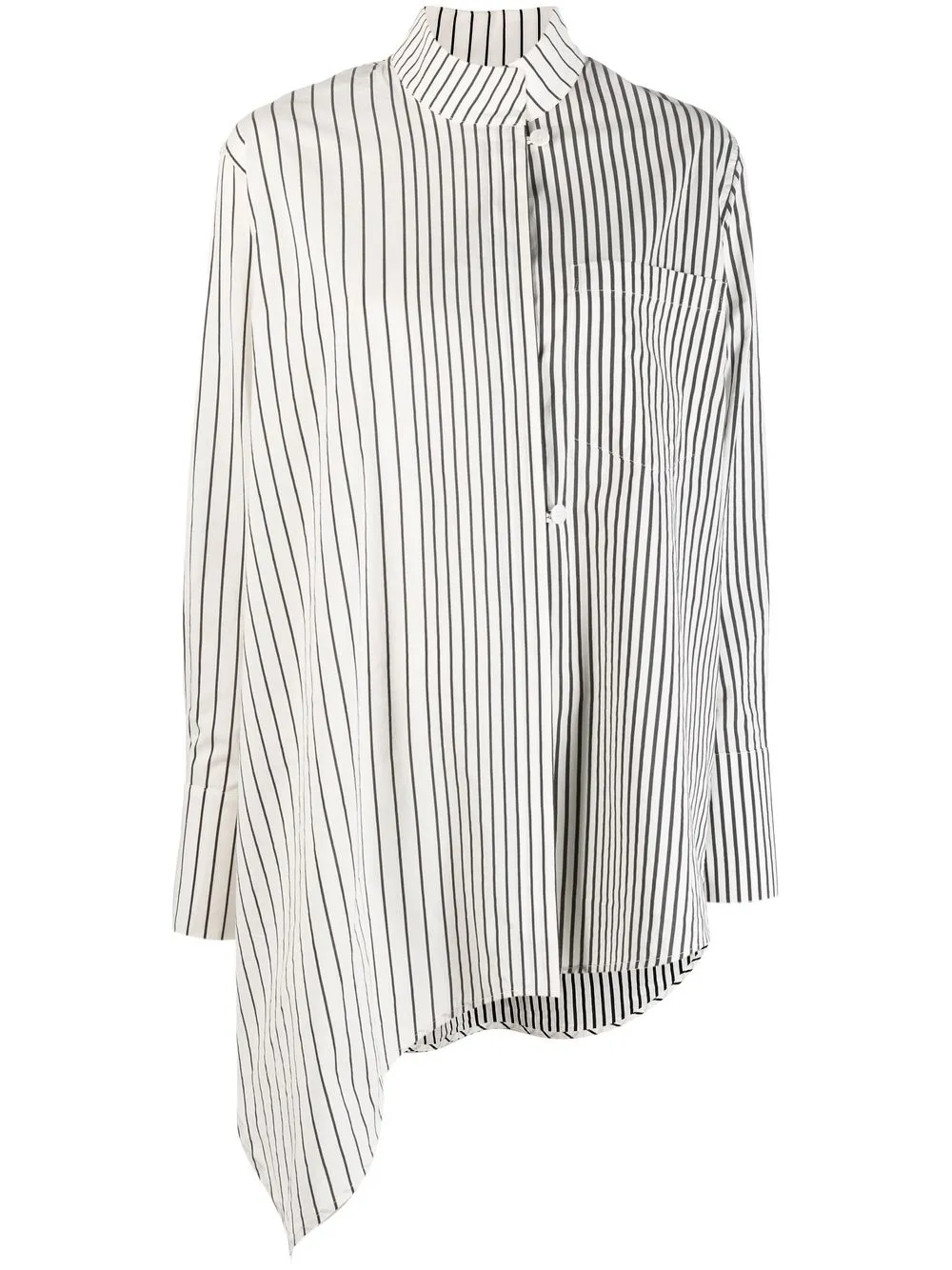 

Christian Wijnants Taka asymmetric striped shirt - White