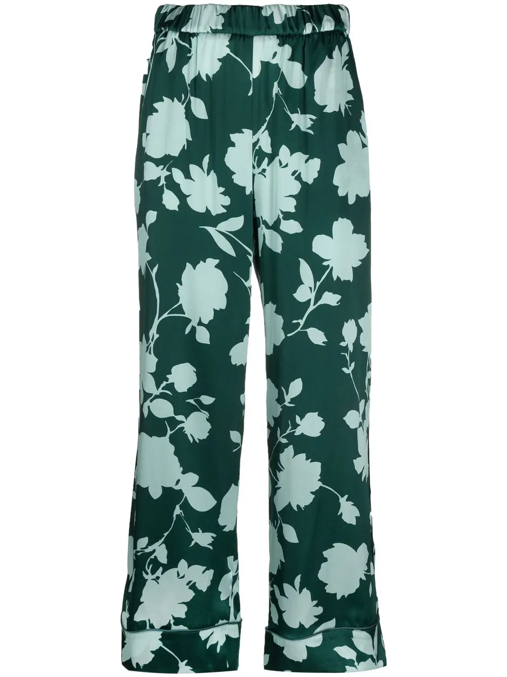 

P.A.R.O.S.H. floral-print cropped trousers - Green