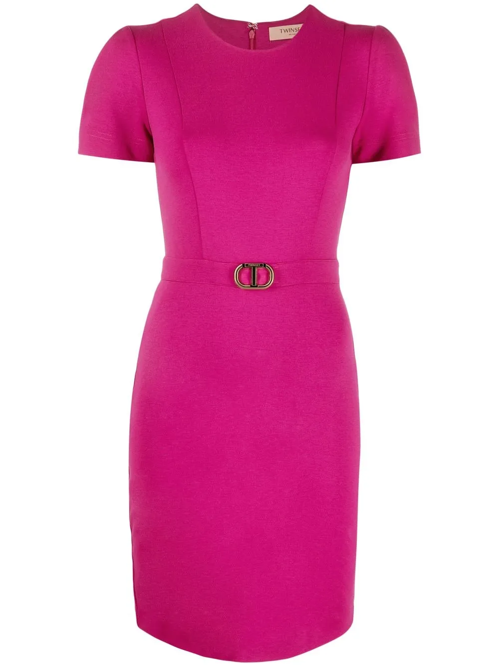 

TWINSET vestido ajustado con placa del logo - Rosado