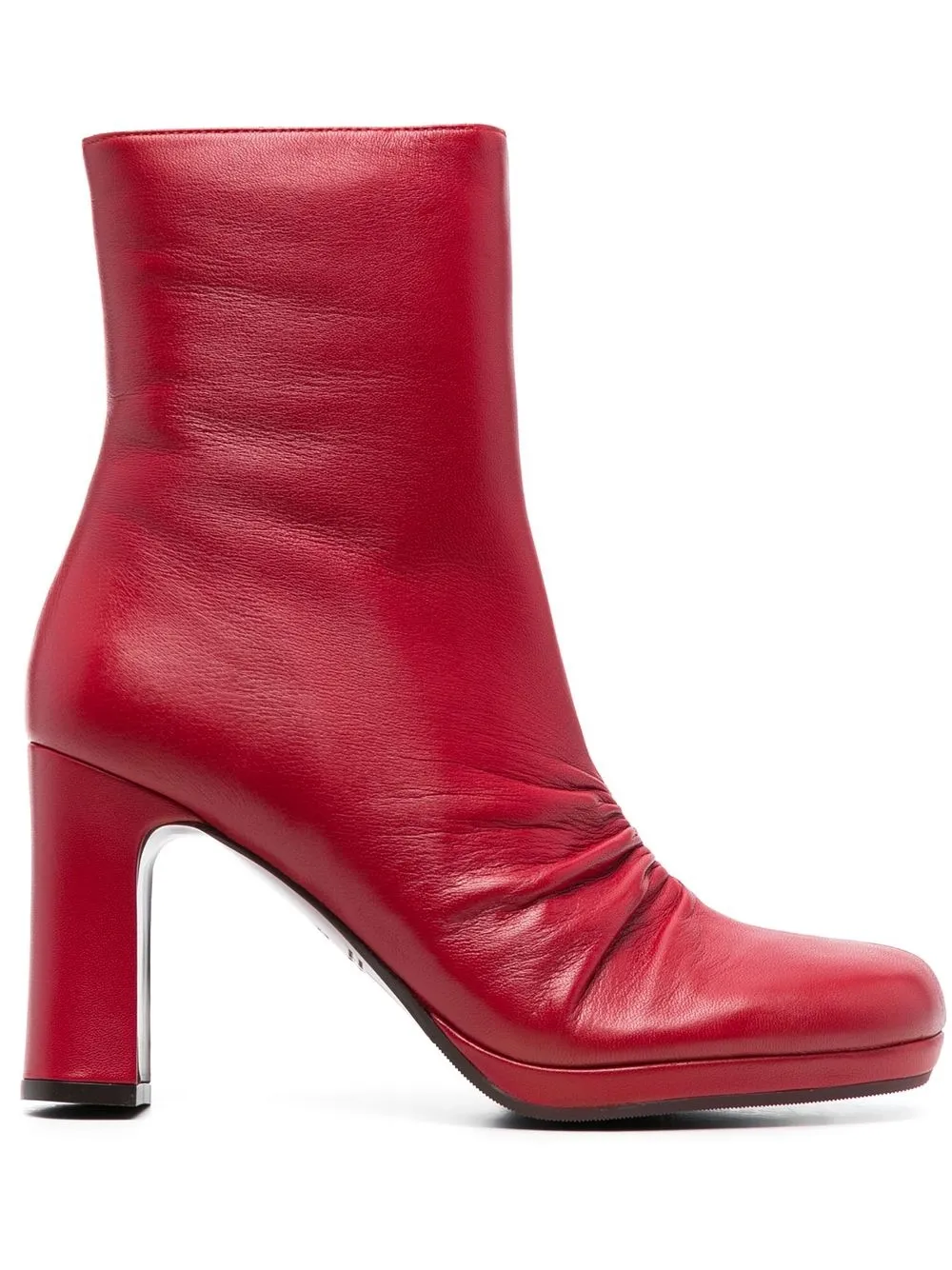 

Chie Mihara 95mm mid-calf ruched boots - Red