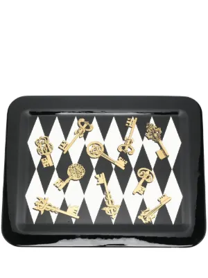 ★新品未使用★Fornasetti★トレイ★ Fornasetti Chiavi トレイ | ブラック | FARFETCH JP