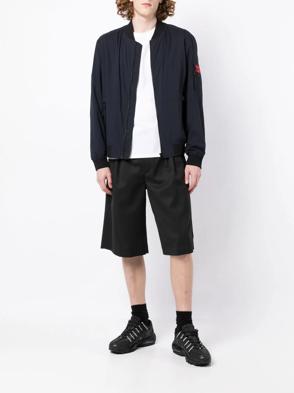 HUGO logo-patch zipped bomber jacket | Bomber Jackets | Image 2
