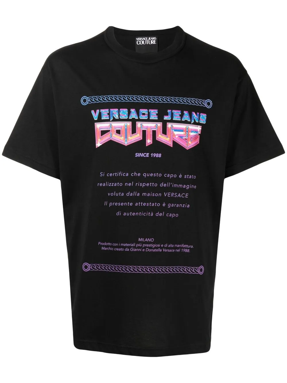 

Versace Jeans Couture playera manga corta con logo estampado - Negro