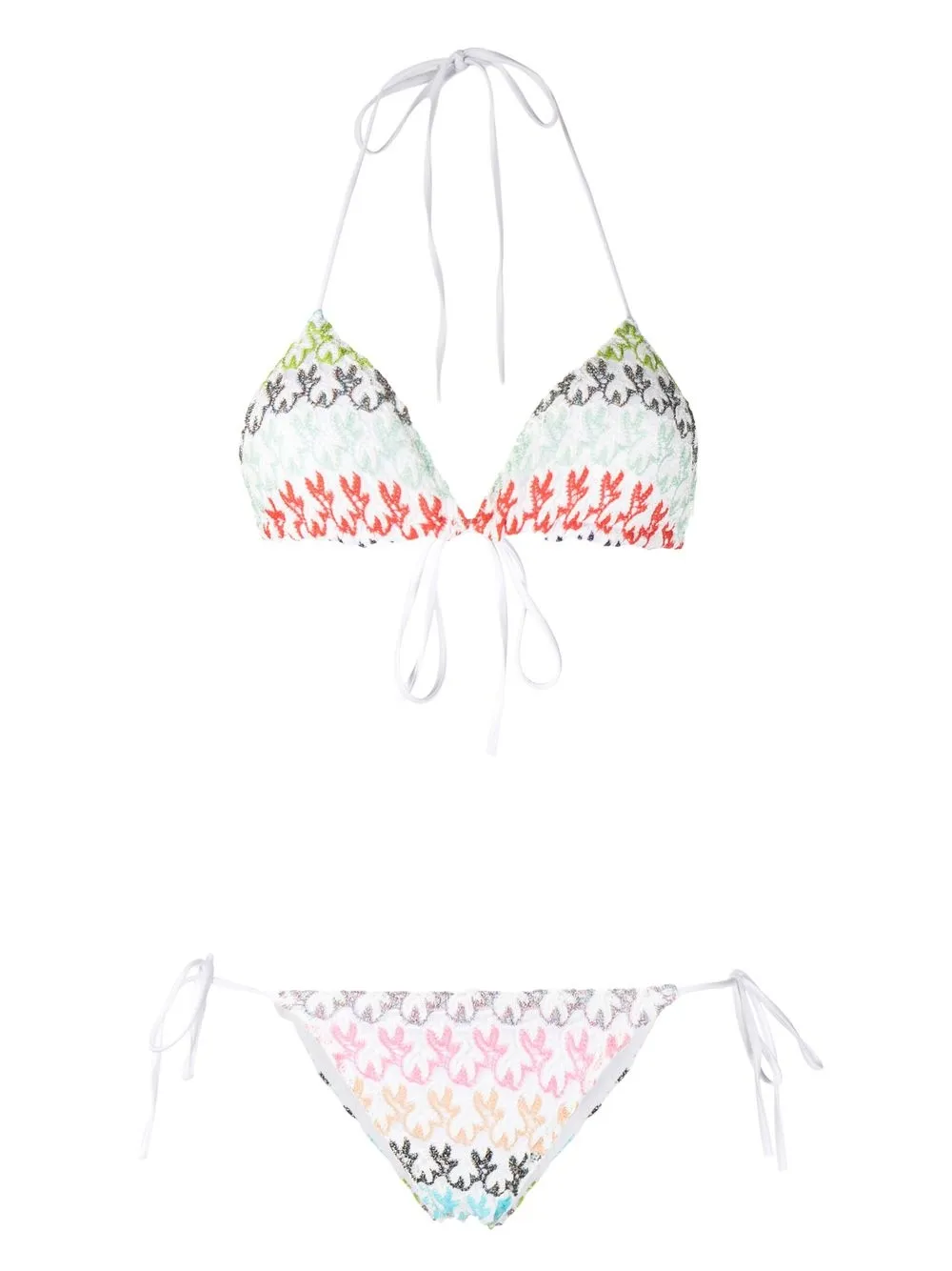 

Missoni signature woven triangle bikini - White