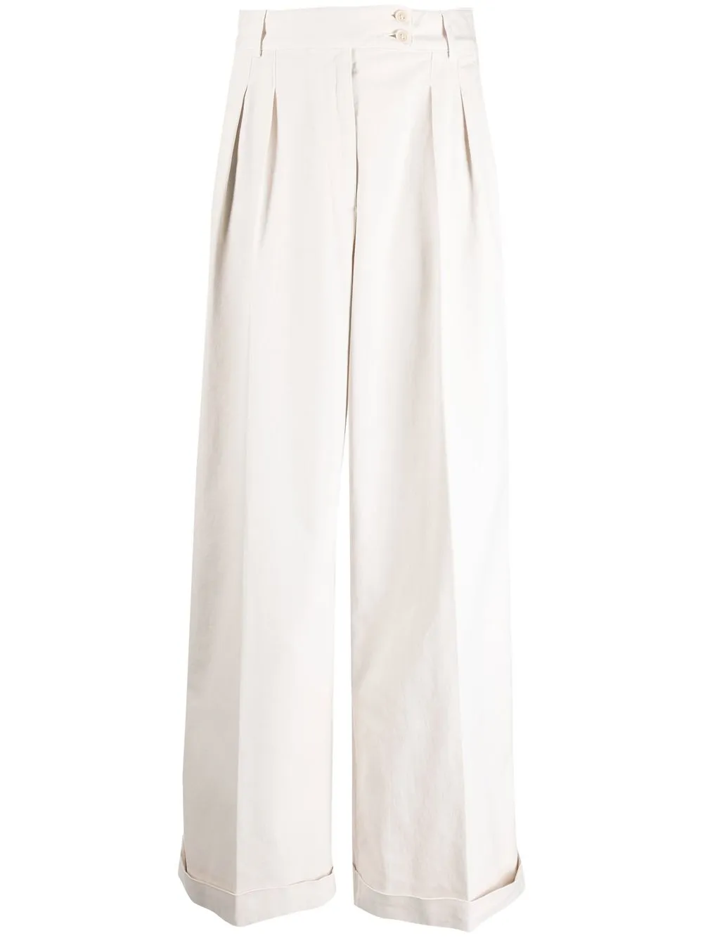 wide-leg tailored trousers