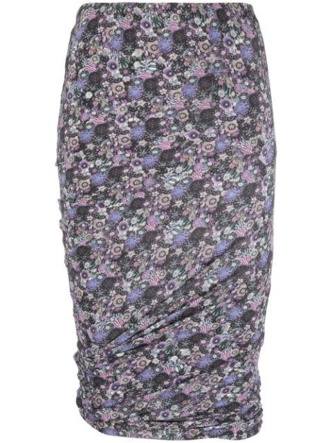 ISABEL MARANT floral-print ruched skirt