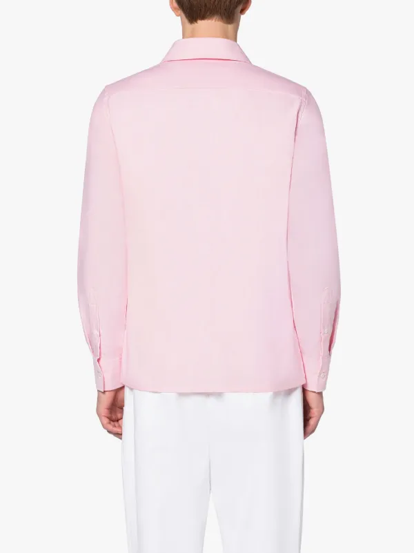HOLBORN Zip Up Pink Cotton Shirt