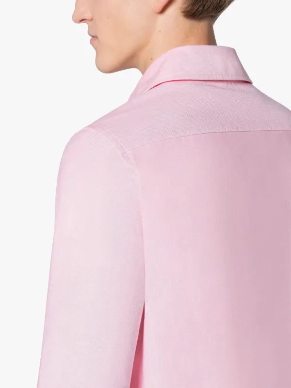 HOLBORN Zip Up Pink Cotton Shirt
