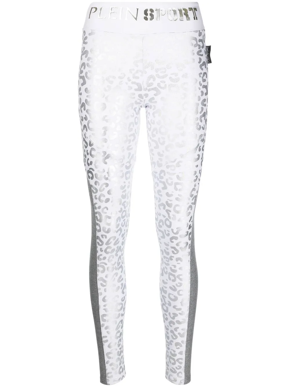 

Plein Sport leggins metalizados con estampado de leopardo - Blanco