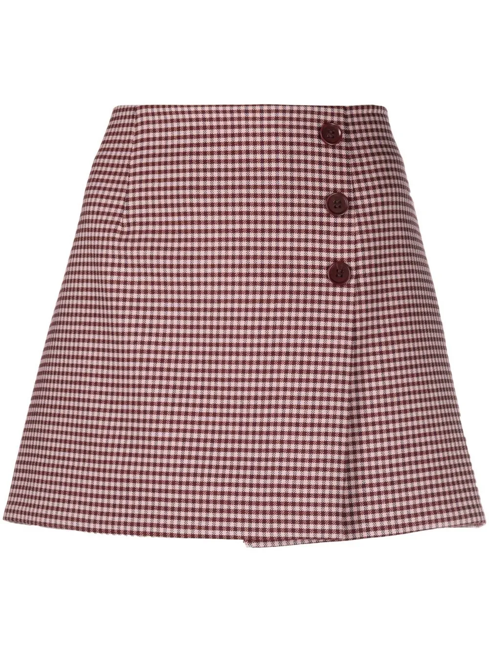 

P.A.R.O.S.H. falda acampanada a cuadros gingham - Rosado